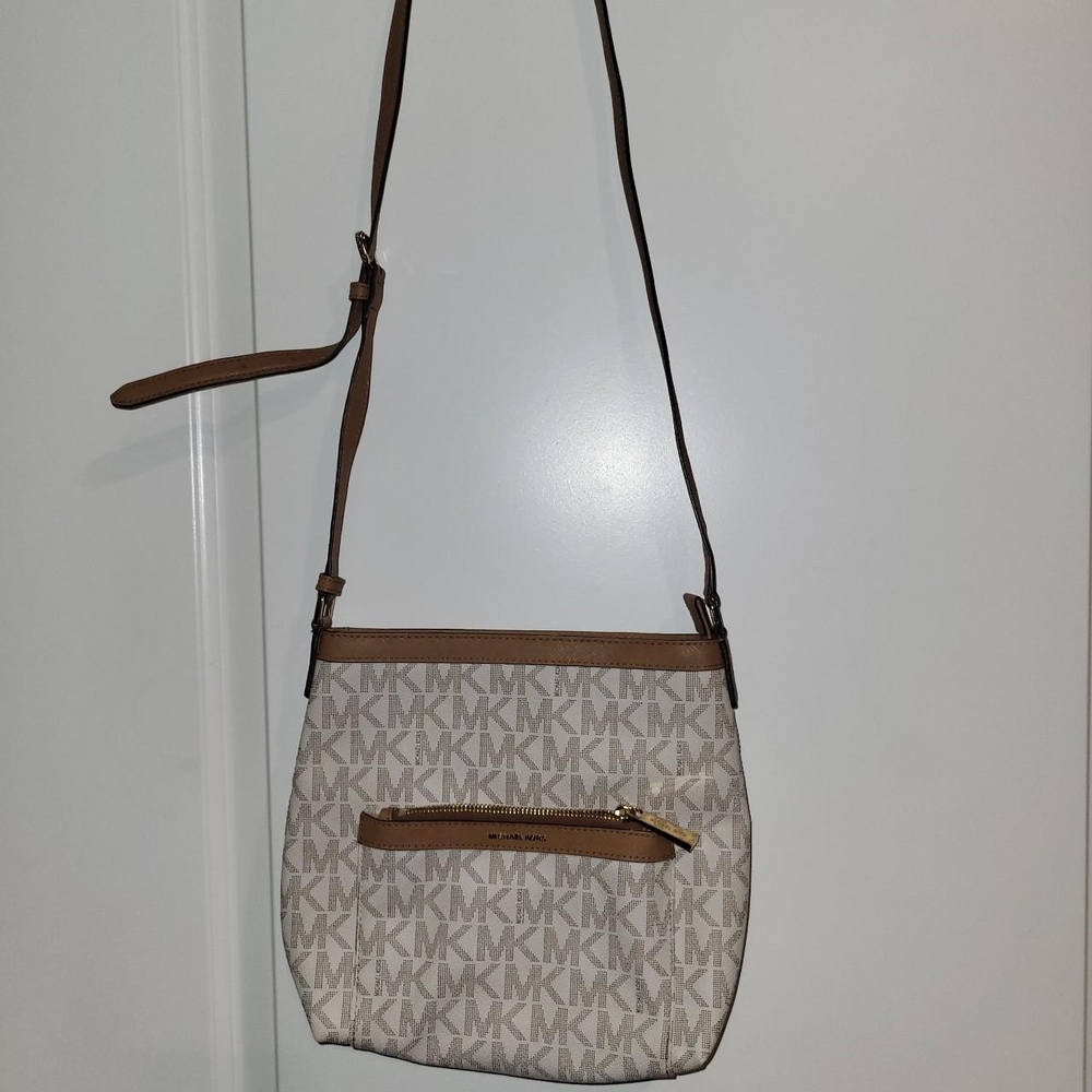 Michael Kors Brown and Cream Crossbody Bag